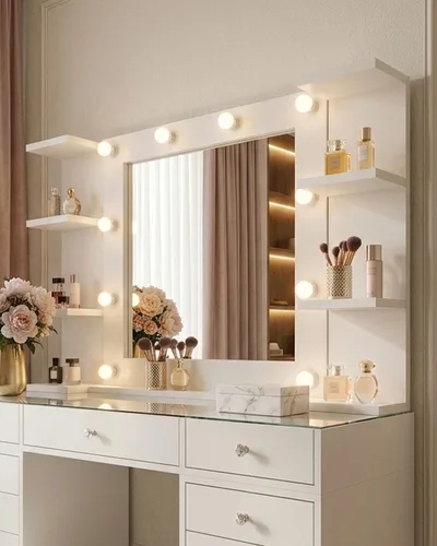 Dressing Table White Hollywood View 4